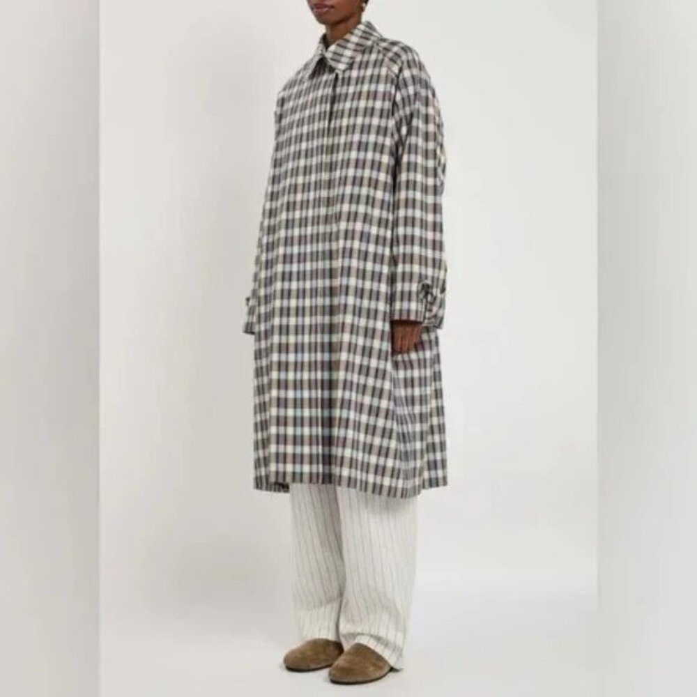 The Row Tavishina checked silk-blend coat - Picture 2 of 11